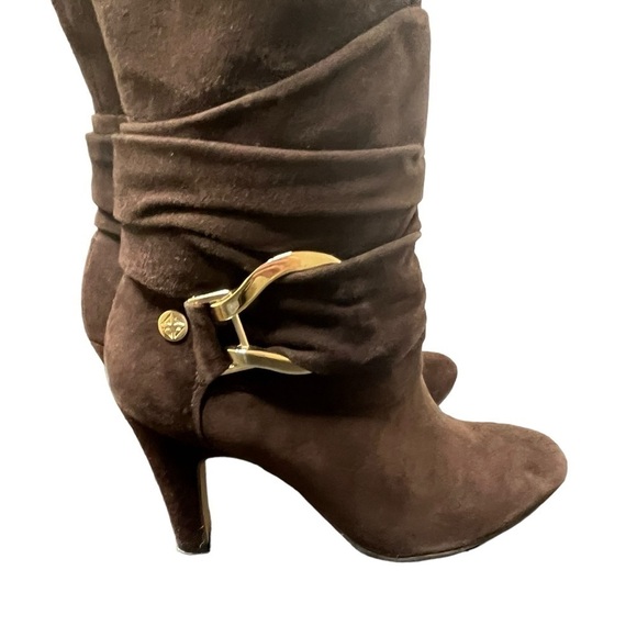 Antonio melani brown suede gold tall boots size 8 - Picture 3 of 8